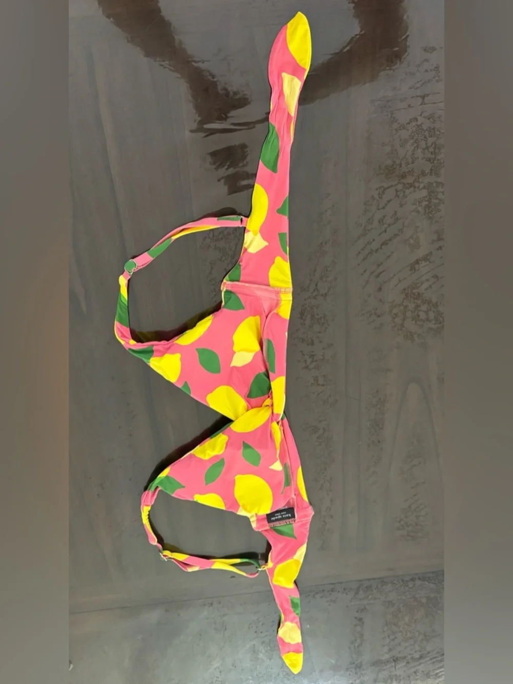 Kate Spade New York Size M Lemon Print Bikini Top